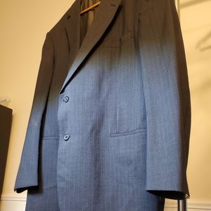 Brooks Brothers suit jacket pinstripe grey and white 50L wool coat